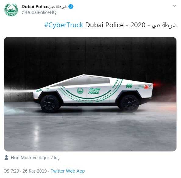 Tesla Cybertruck Dubai Polis Gücüne Katılacak